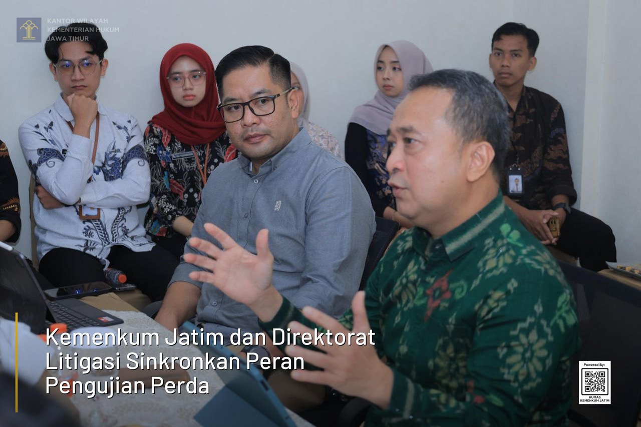 Kemenkum Jatim dan Direktorat Litigasi Sinkronkan Peran Pengujian Perda