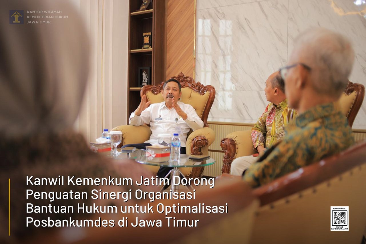 Kanwil Kemenkum Jatim Dorong Penguatan Sinergi Organisasi Bantuan Hukum untuk Optimalisasi Posbankumdes di Jawa Timur