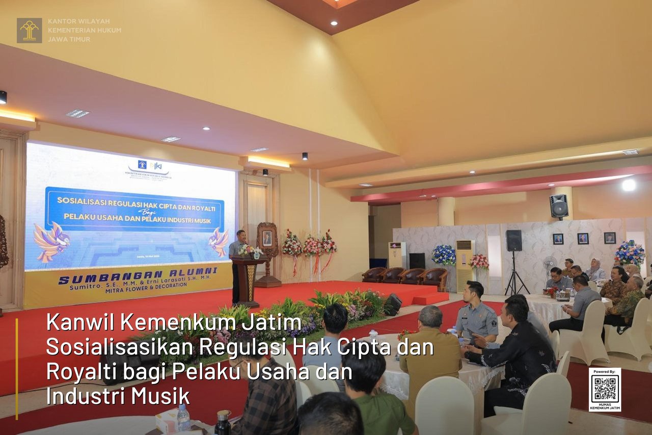 Kanwil Kemenkum Jatim Sosialisasikan Regulasi Hak Cipta dan Royalti bagi Pelaku Usaha dan Industri Musik