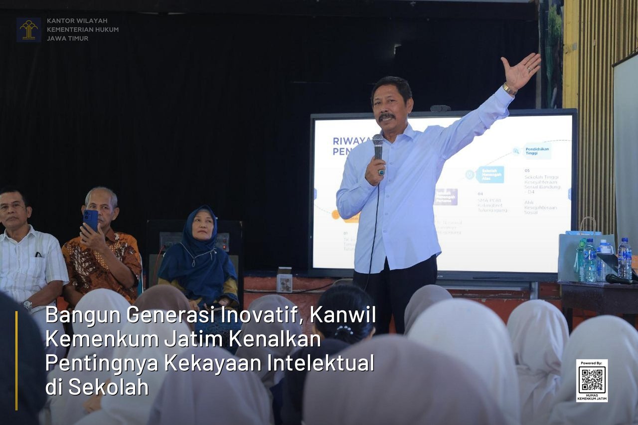 Bangun Generasi Inovatif, Kanwil Kemenkum Jatim Kenalkan Pentingnya Kekayaan Intelektual di Sekolah