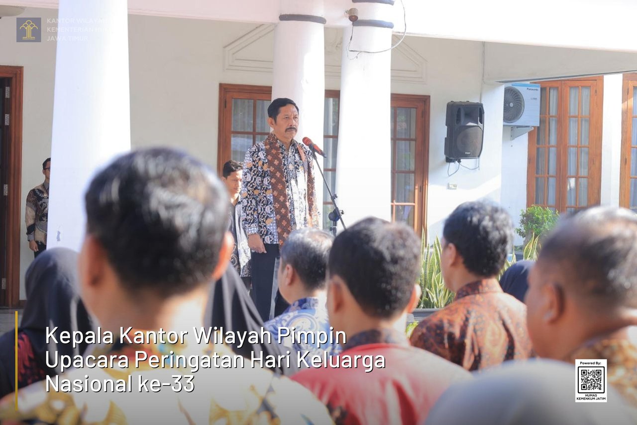 Kepala Kantor Wilayah Pimpin Upacara Peringatan Hari Keluarga Nasional ke-33