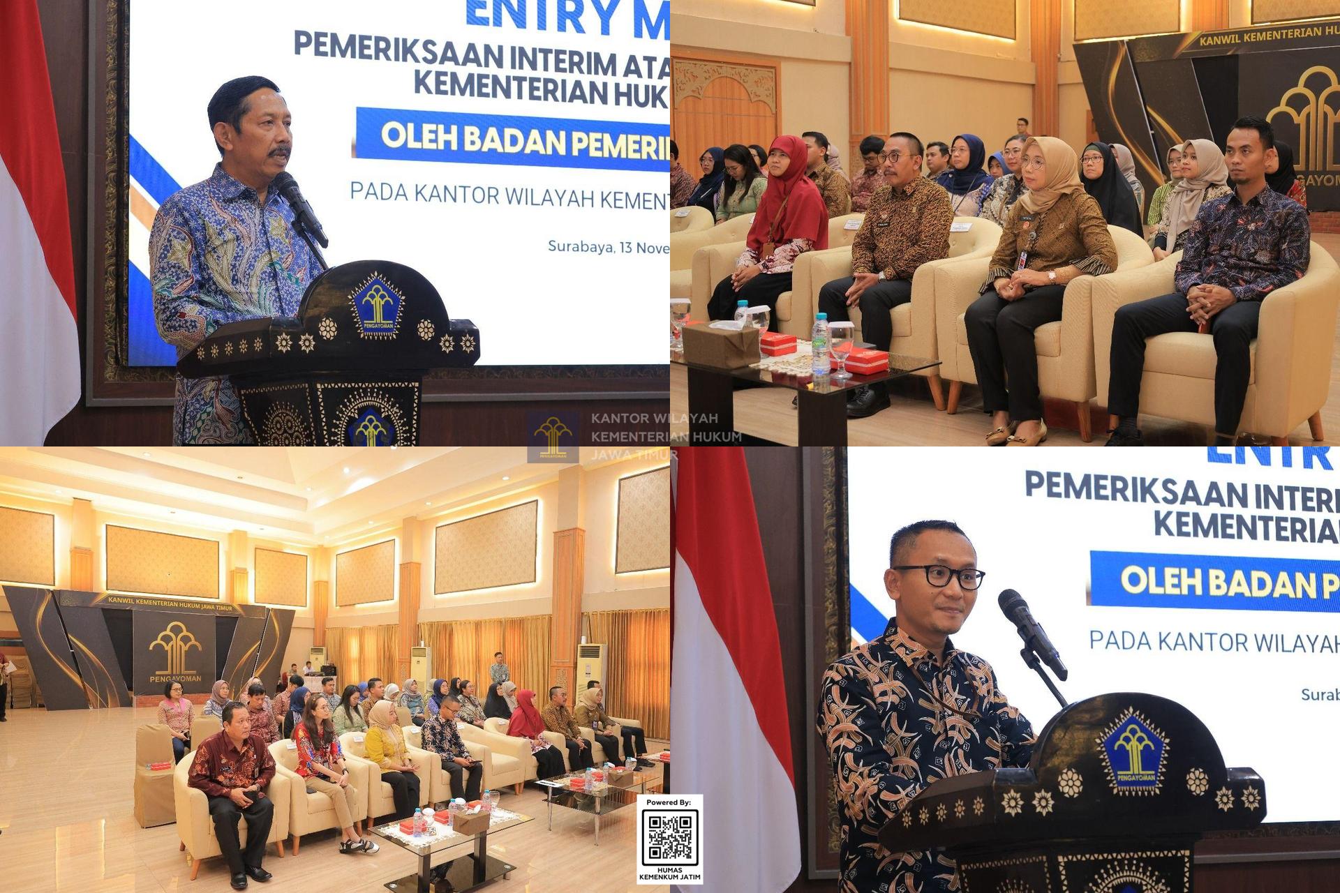 Kolase BPK RI Mulai Pemeriksaan Interim Laporan Keuangan 2025 di Kanwil Kemenkum Jatim