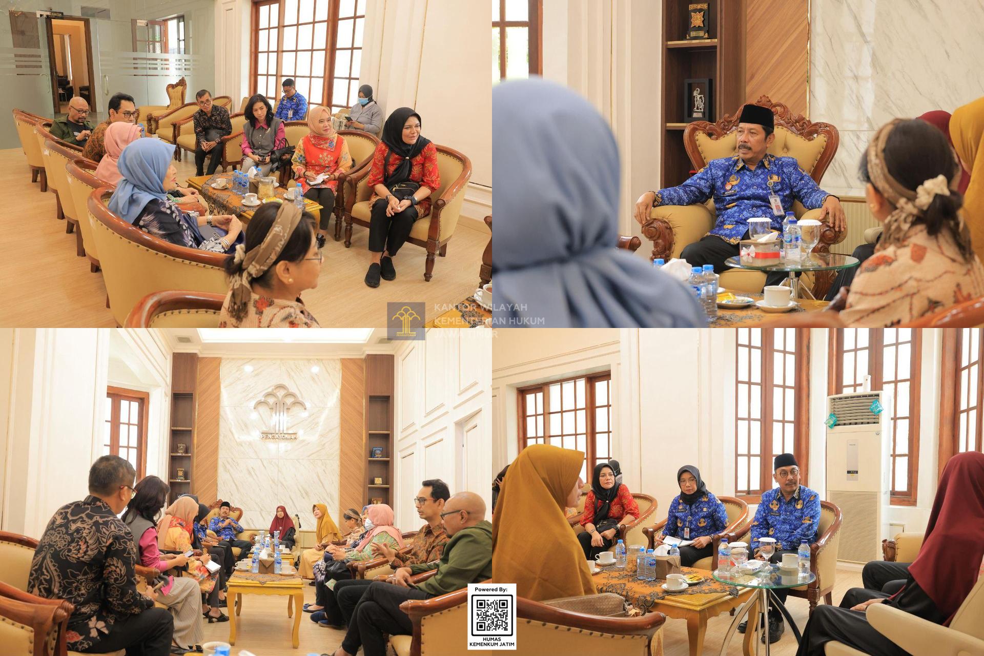 Kolase Kanwil Kemenkum Jatim dan INI Jatim Bahas Penguatan PMPJ dan Implementasi KUHP Baru