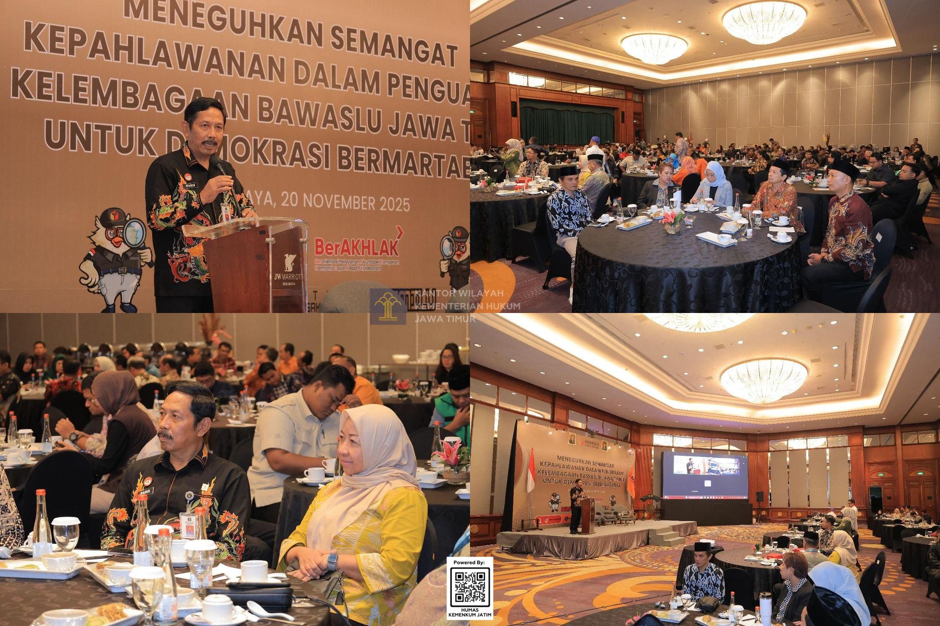 Kolase Bawaslu - Kemenkum Jatim Sepakati Penguatan Sinergi Hukum dan Demokrasi