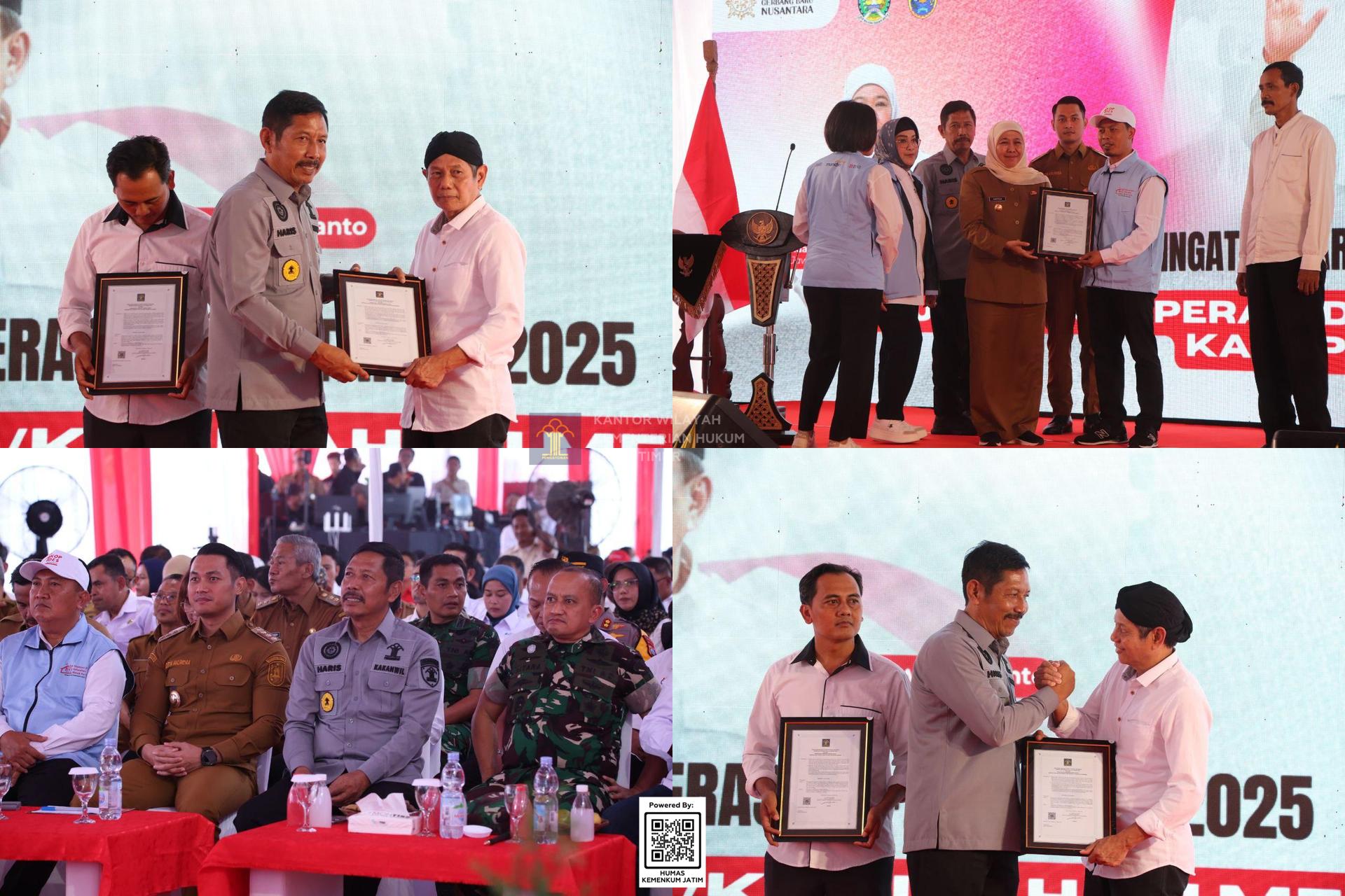 Kolase Gubernur dan Kakanwil Kemenkum Jatim Resmikan 328 Koperasi Merah Putih di Tuban