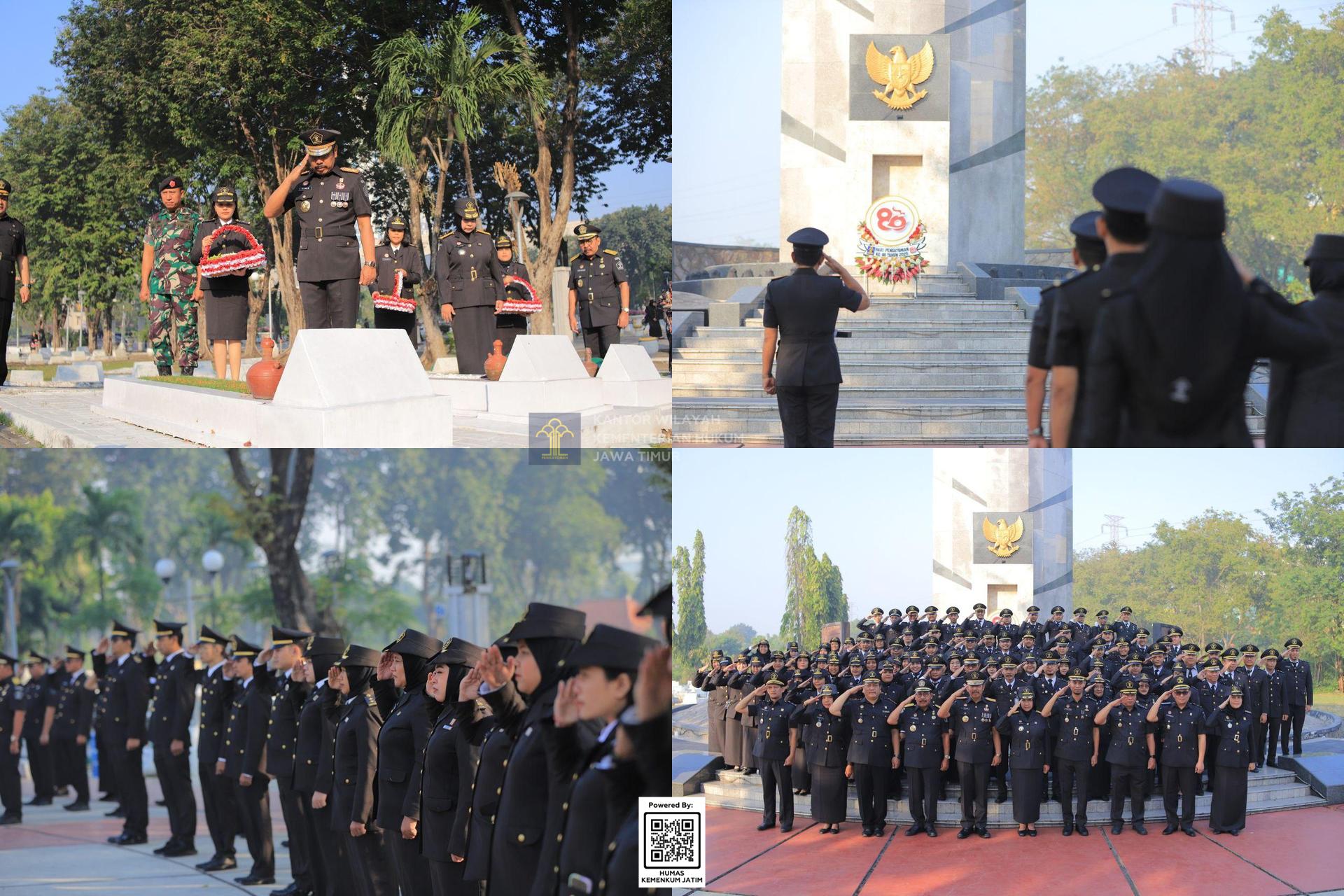 Kolase Ziarah Makam Pahlawan, Kemenkum Jatim Teguhkan Semangat Pengabdian untuk Pelayanan Publik yang Berkualitas