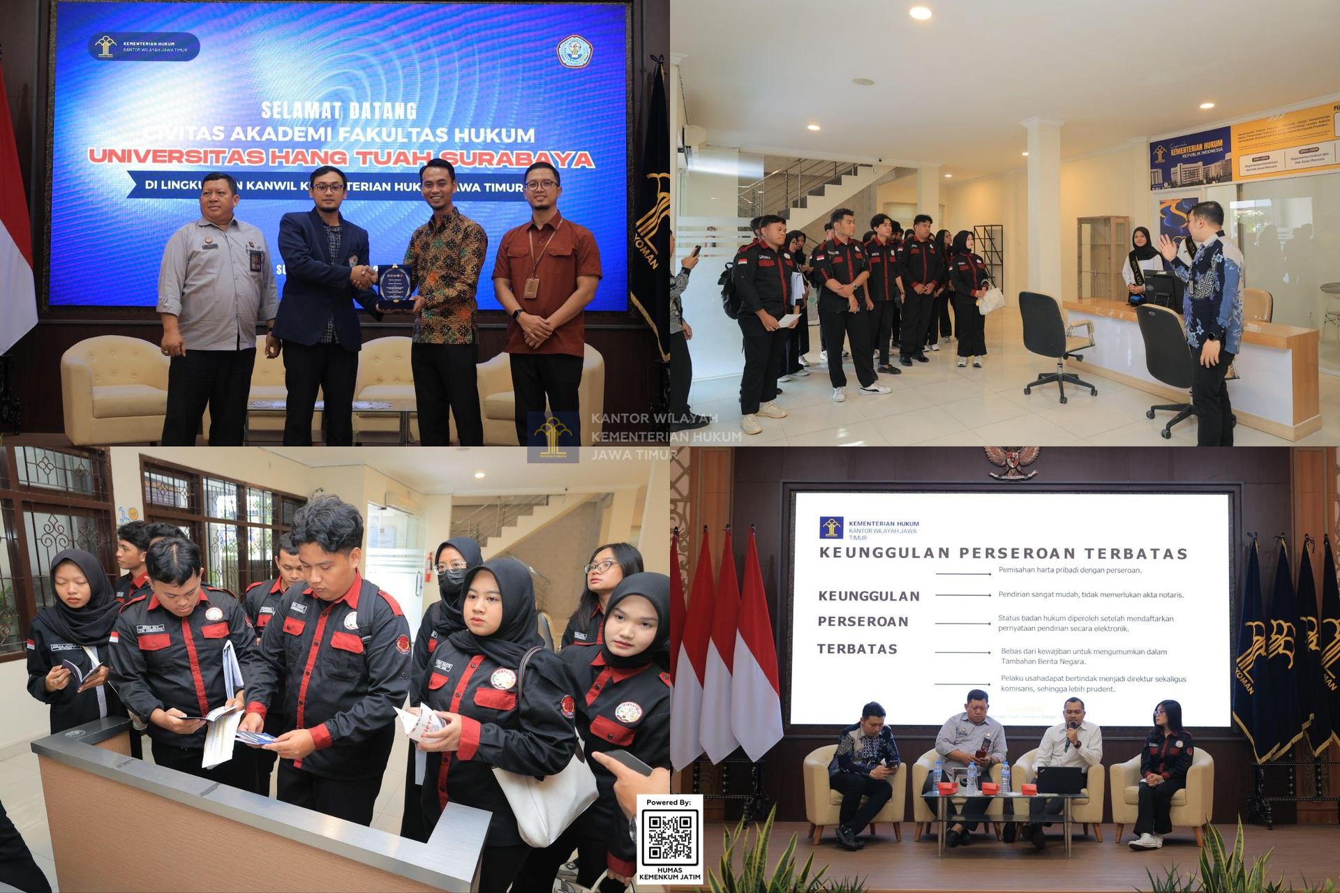 Kolase Kanwil Kemenkum Jatim Terima Kunjungan Mahasiswa Fakultas Hukum UHT