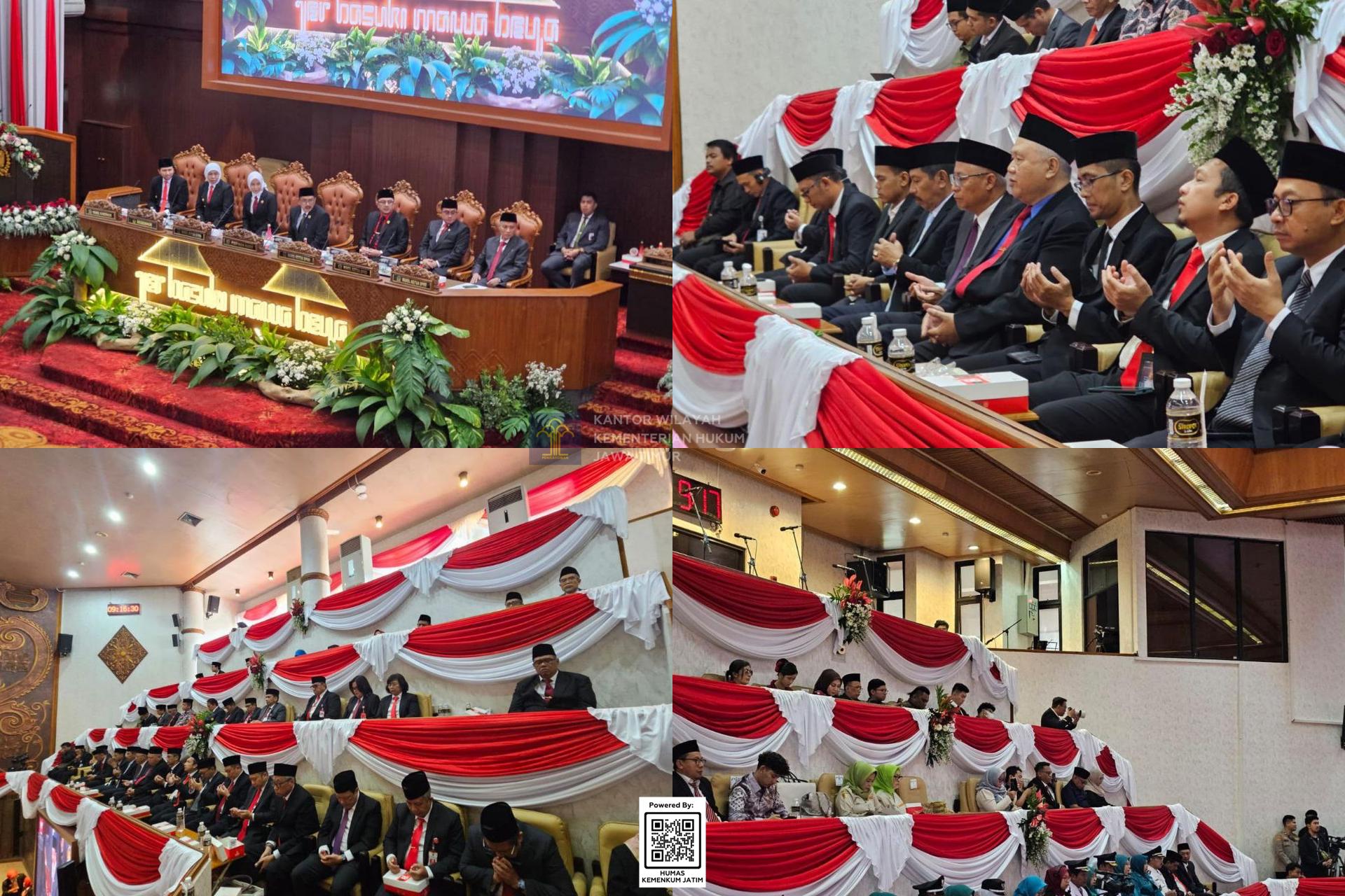 Kolase Kemenkum Jatim Hadiri Rapat Paripurna Istimewa DPRD Jatim Bahas Perubahan APBD 2025