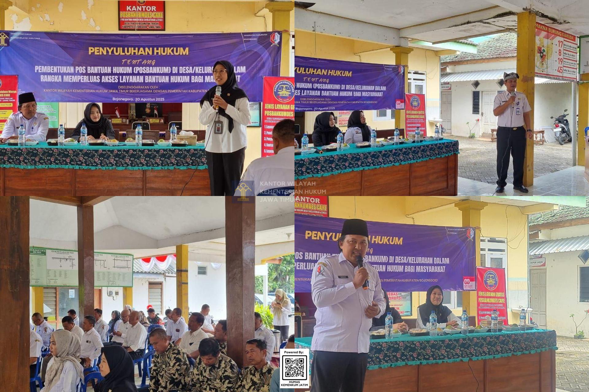 Kolase Kanwil Kemenkum Jatim Dorong Percepatan Pembentukan Posbankum di Bojonegoro