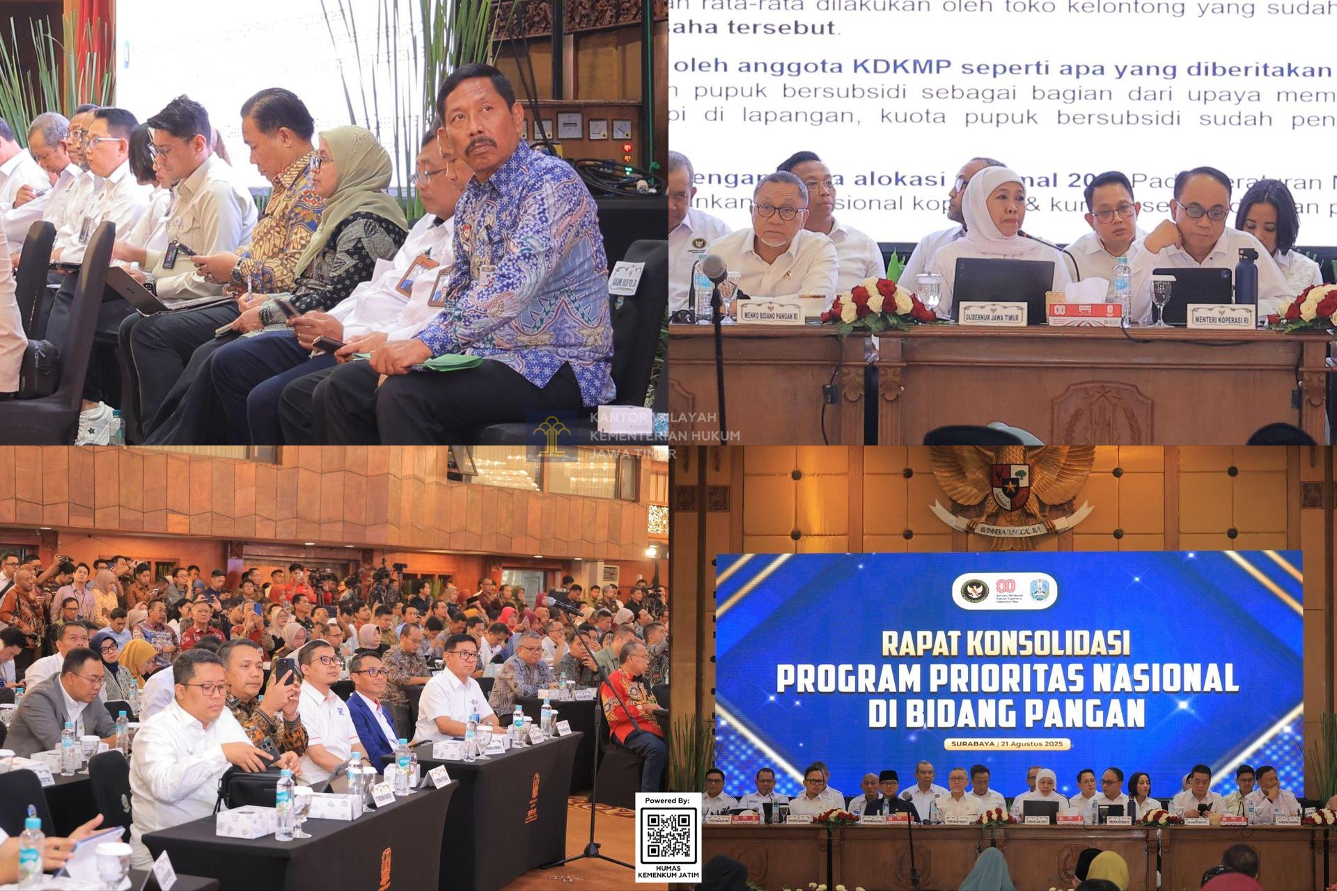 Kolase Hadiri Rakor Program Prioritas Presiden, Kemenkum Jatim Dorong Sinergi Koperasi, MBG, dan Ketahanan Pangan