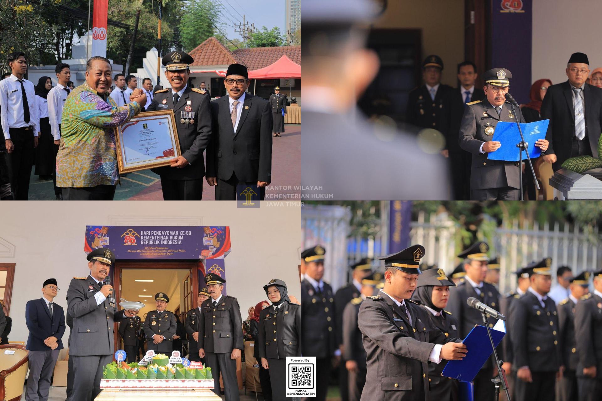 Kolase Kemenkum Jatim Gelar Upacara dan Tasyakuran Hari Pengayoman ke-80: Momentum Refleksi dan Apresiasi Sinergi Mitra Kerja