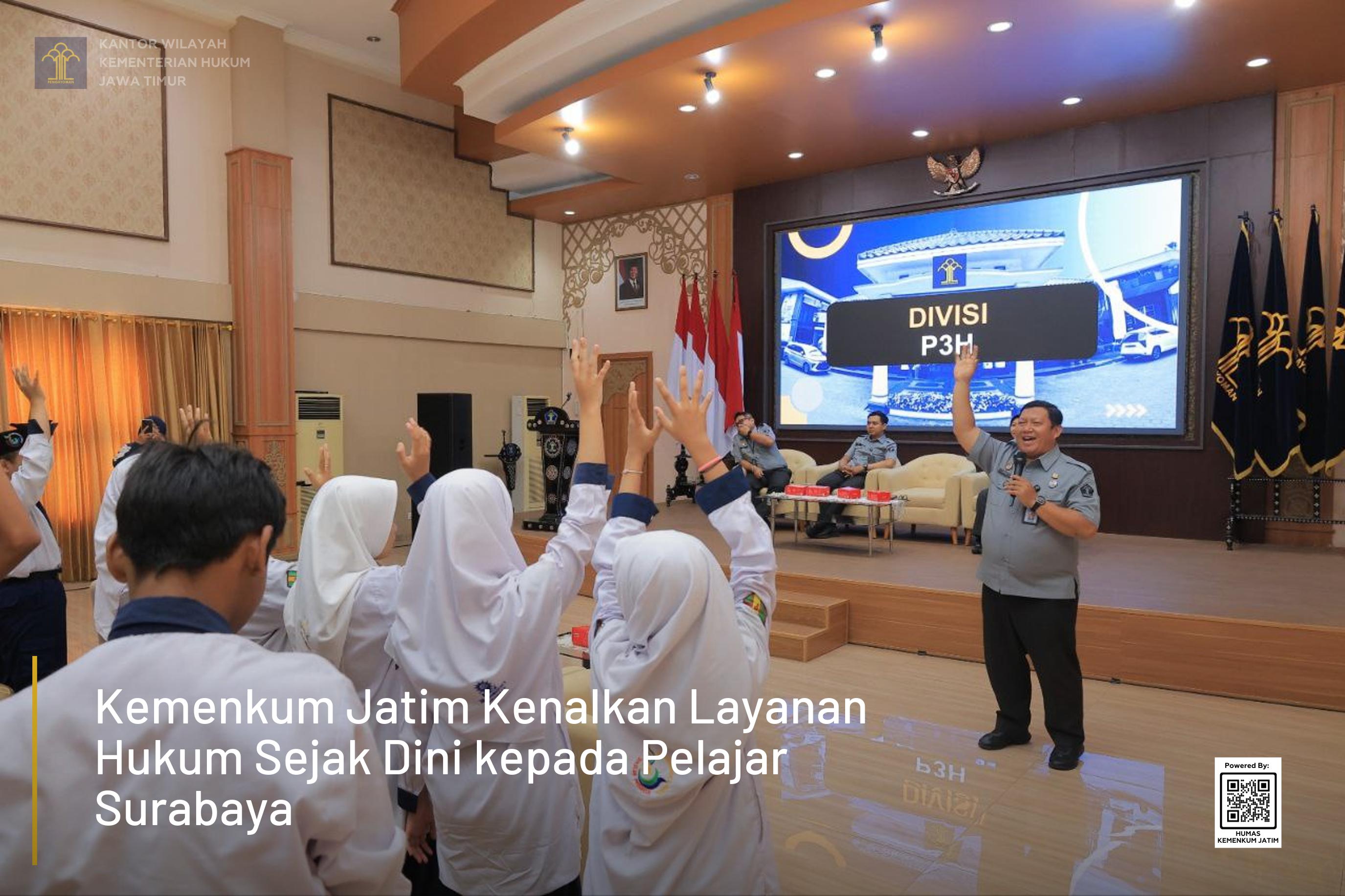 Kemenkum Jatim Kenalkan Layanan Hukum Sejak Dini kepada Pelajar Surabaya