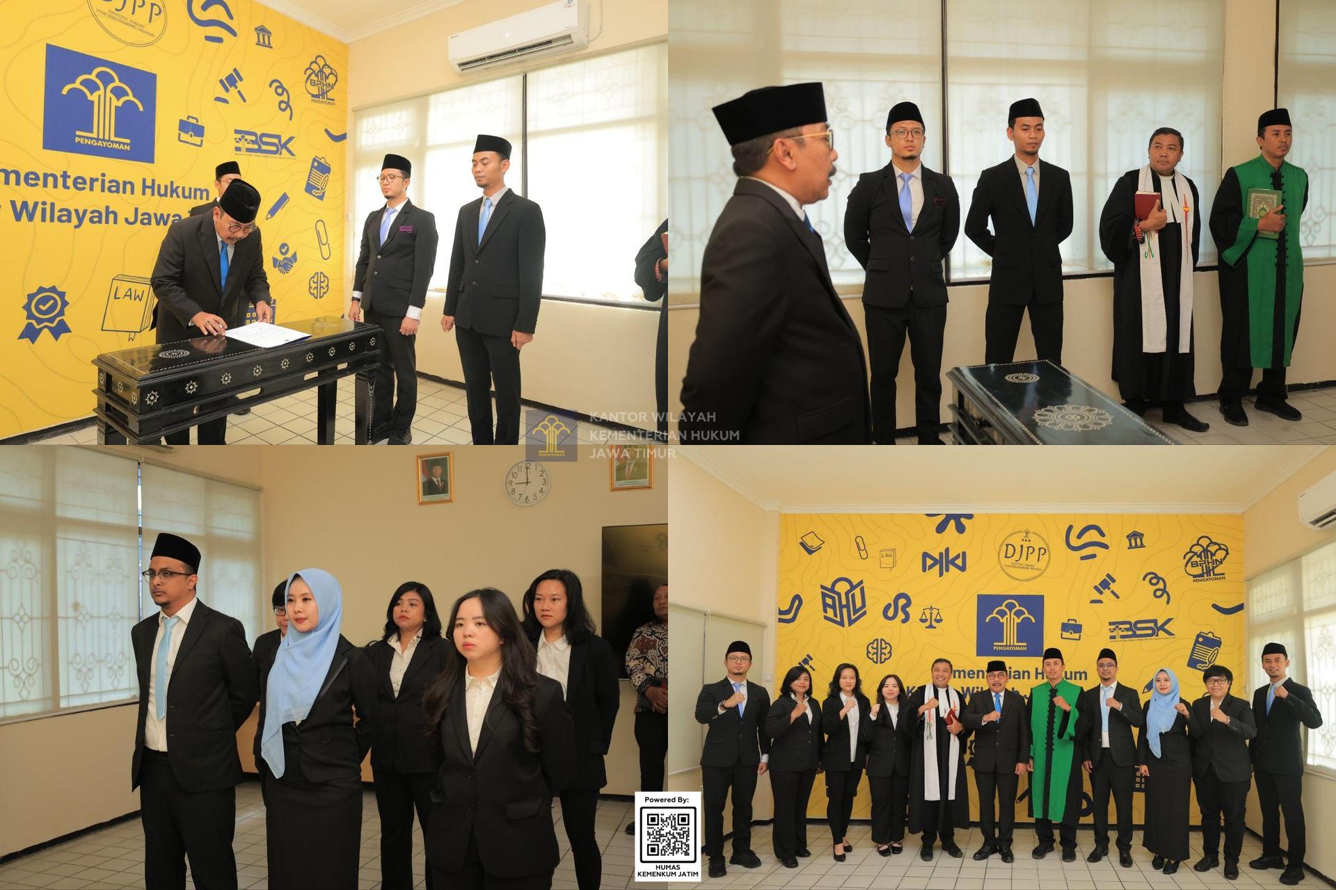 Kolase Enam Notaris Pengganti di Jawa Timur Resmi Diambil Sumpah