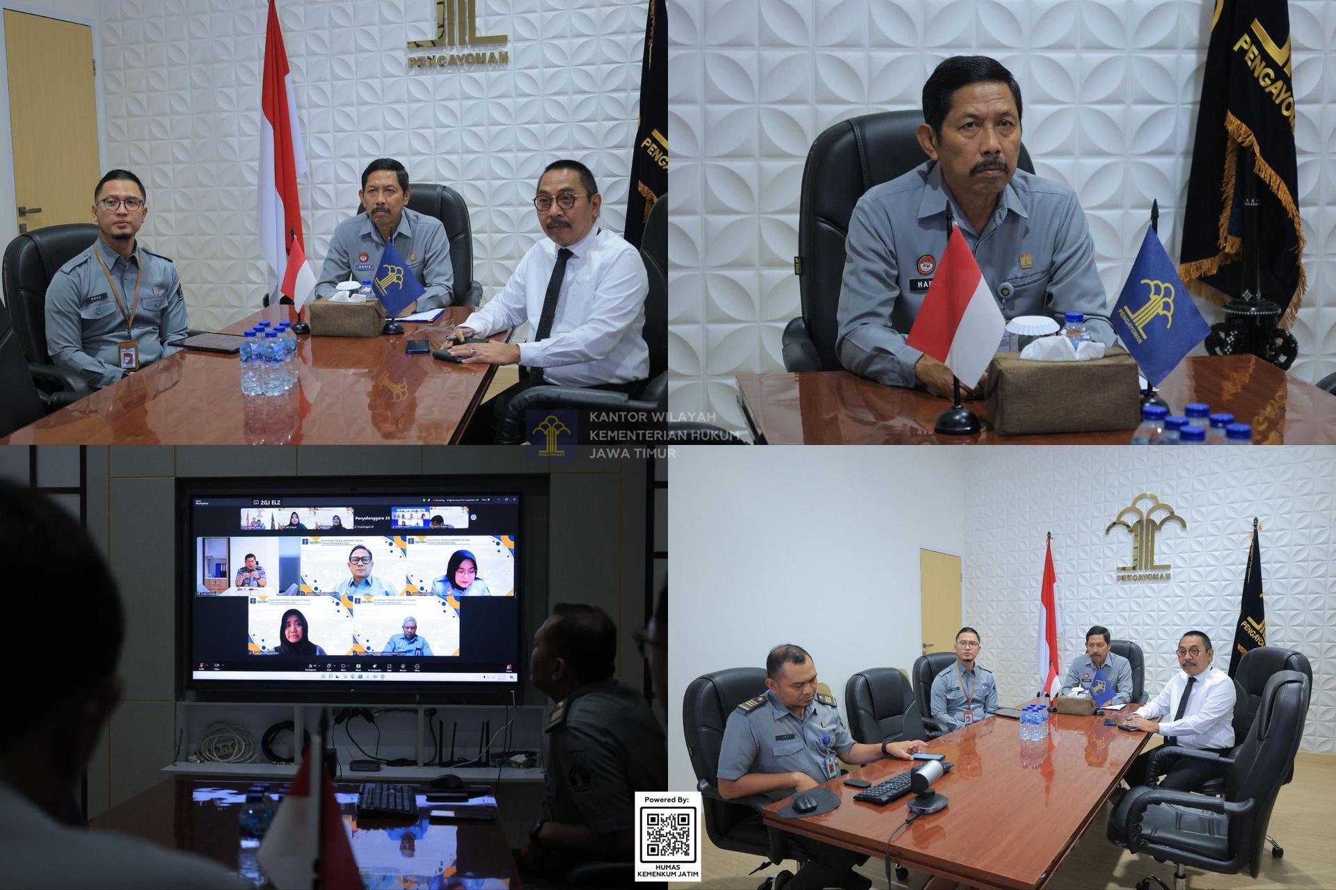 Kolase Kemenkum Jatim Ikuti Pembukaan Pelatihan Teknis Jaminan Fidusia PJJ