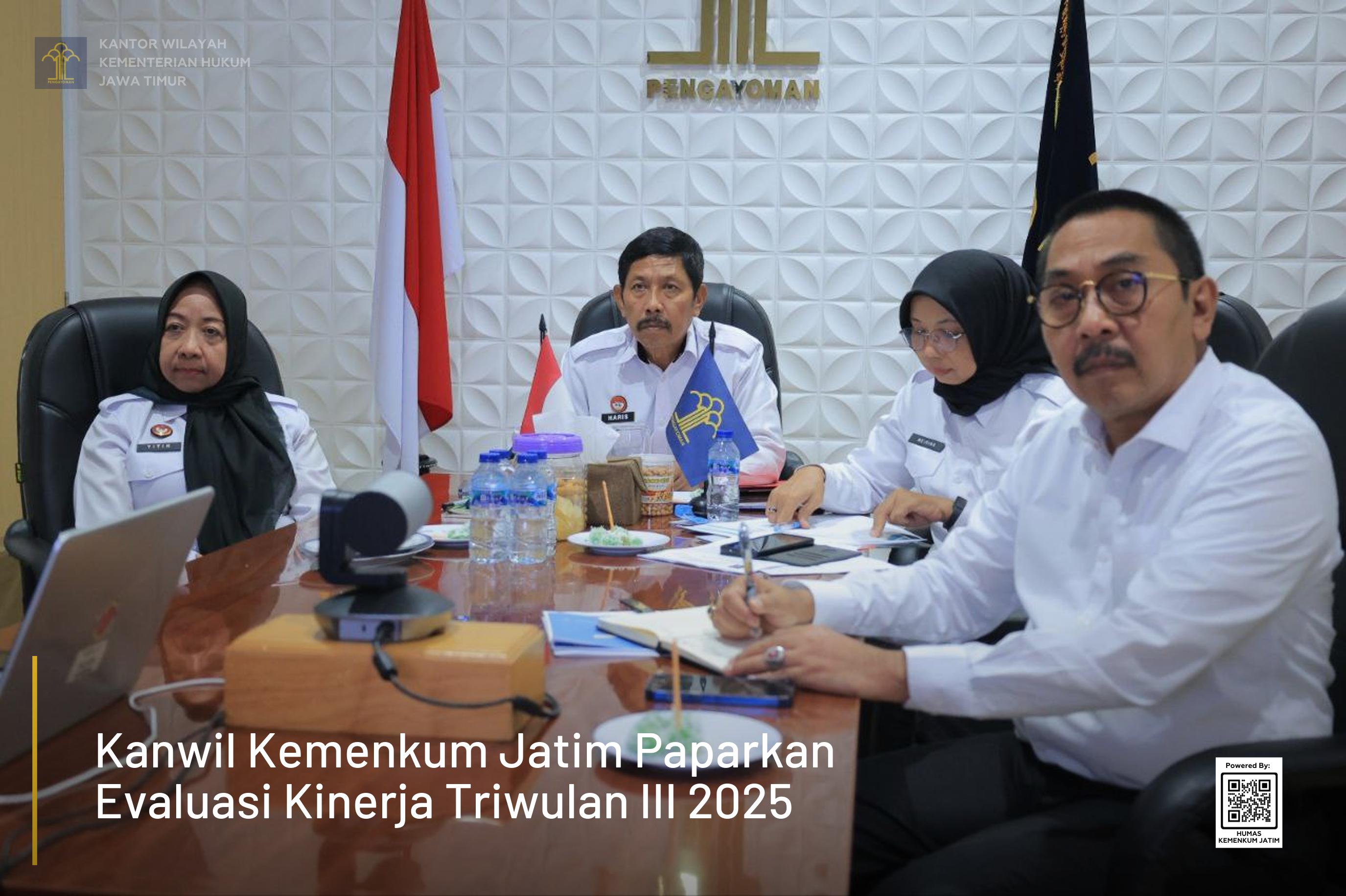 Kanwil Kemenkum Jatim Paparkan Evaluasi Kinerja Triwulan III 2025