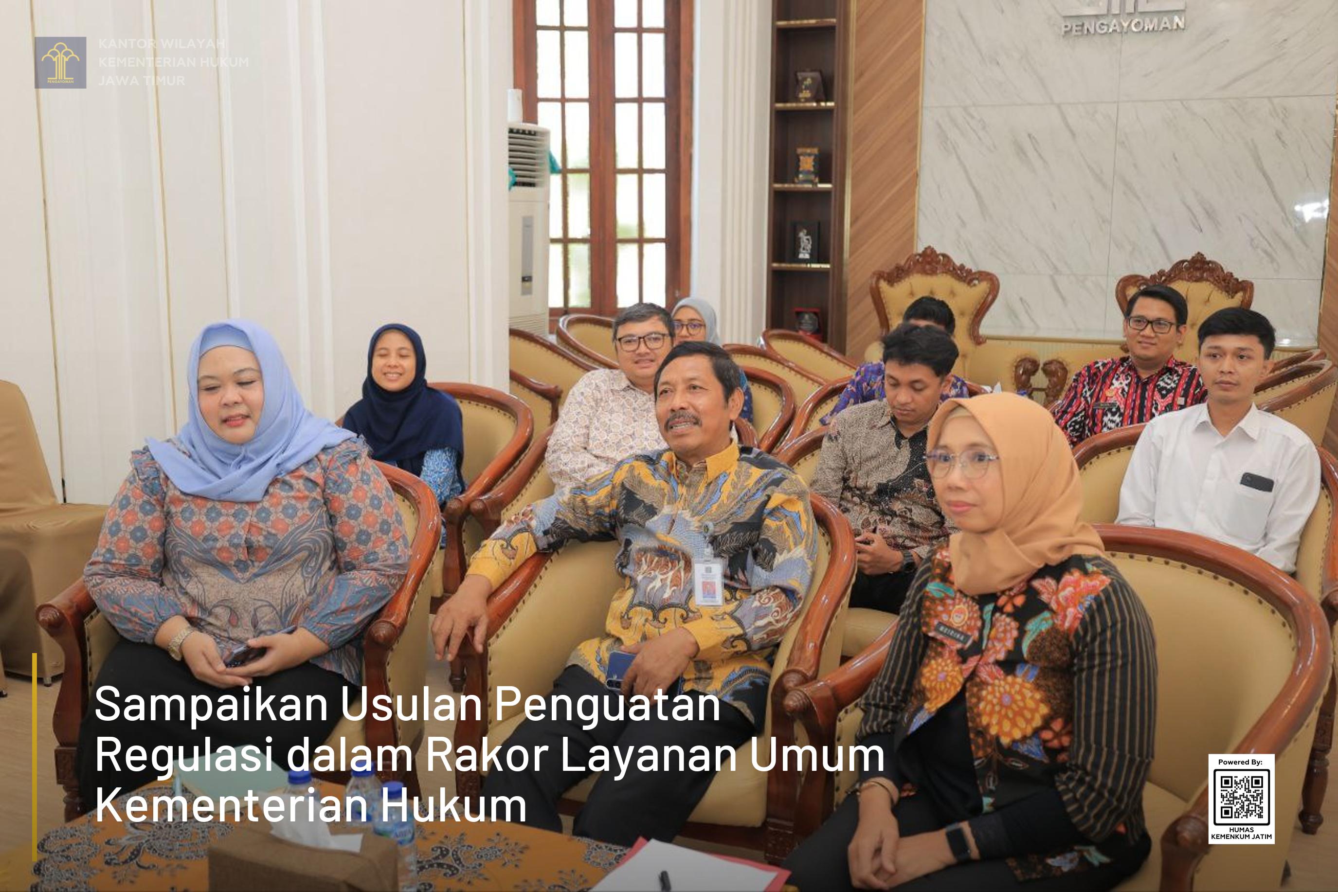 Sampaikan Usulan Penguatan Regulasi dalam Rakor Layanan Umum Kementerian Hukum