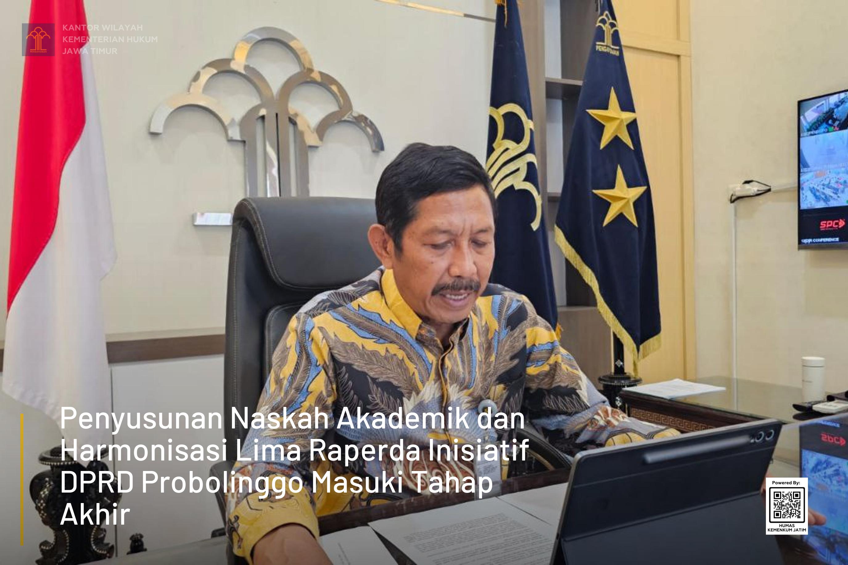 Penyusunan Naskah Akademik dan Harmonisasi Lima Raperda Inisiatif DPRD Probolinggo Masuki Tahap Akhir