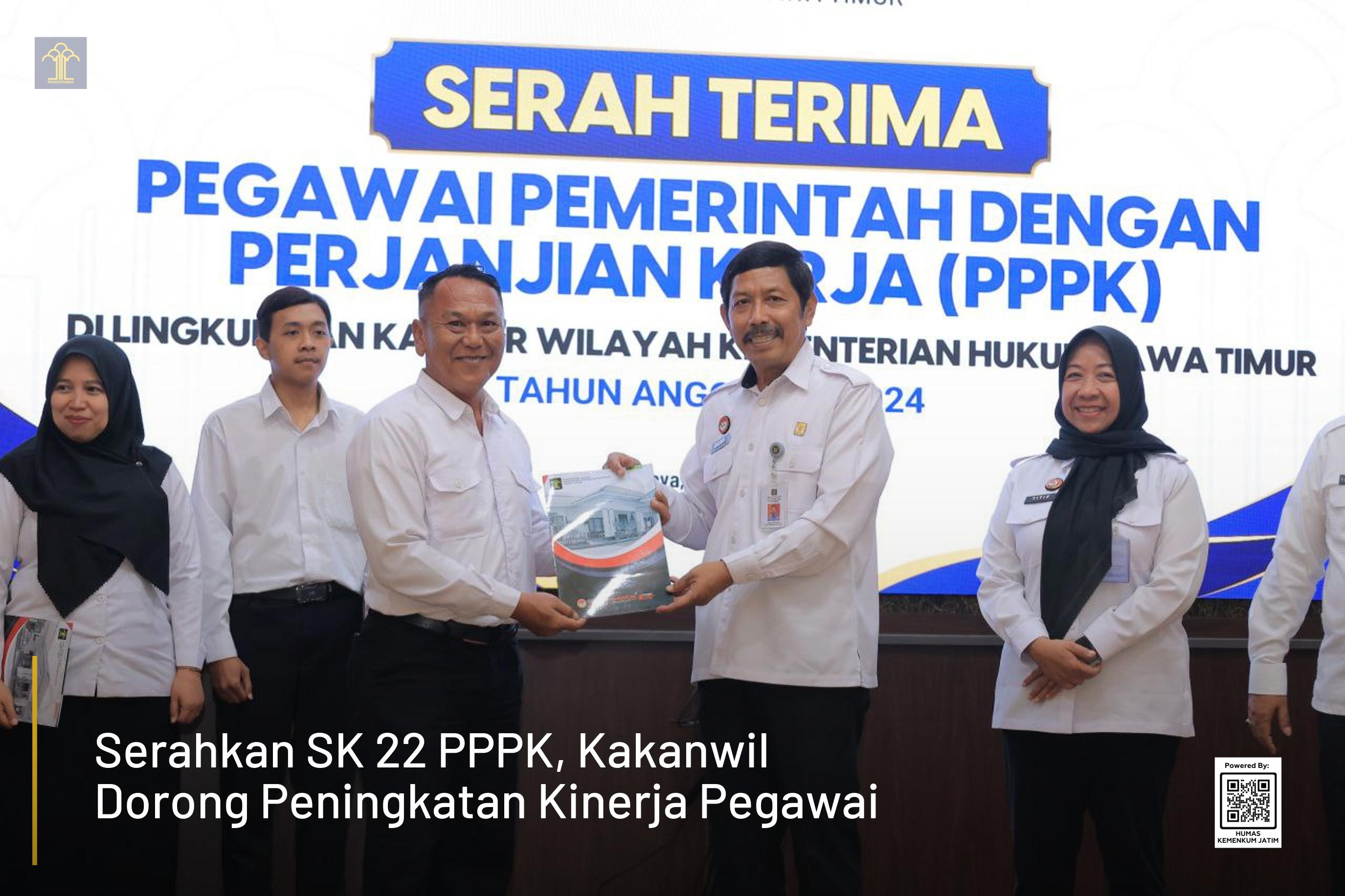 Serahkan SK 22 PPPK, Kakanwil Dorong Peningkatan Kinerja Pegawai