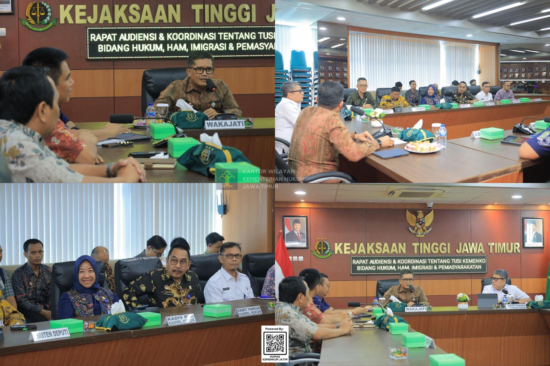 Kolase Kemenko Kumham Imipas dan Kejati Jatim Bahas Sinkronisasi Penegakan Hukum