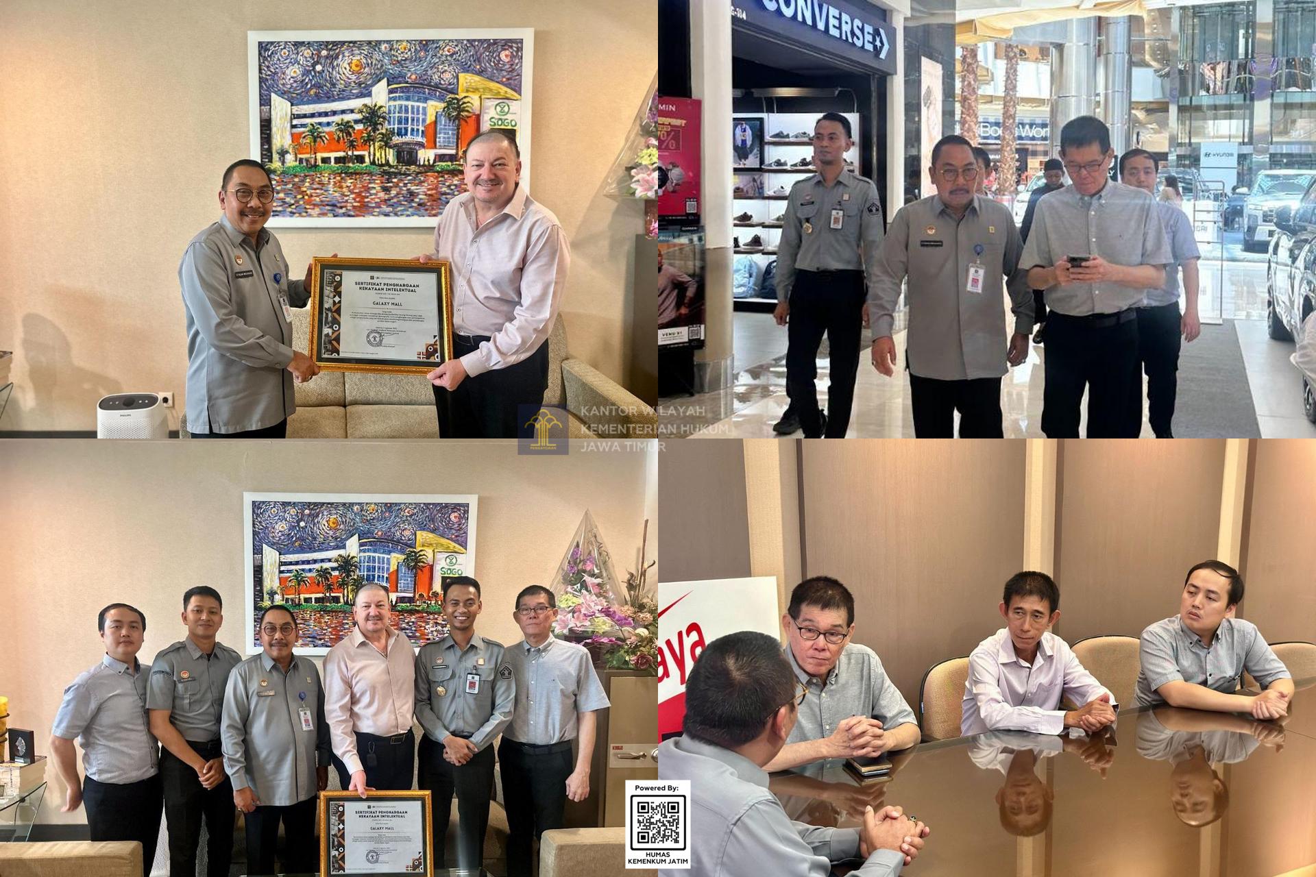 Kolase Kemenkum Jatim Beri Galaxy Mall Predikat Pusat Perbelanjaan Berbasis KI