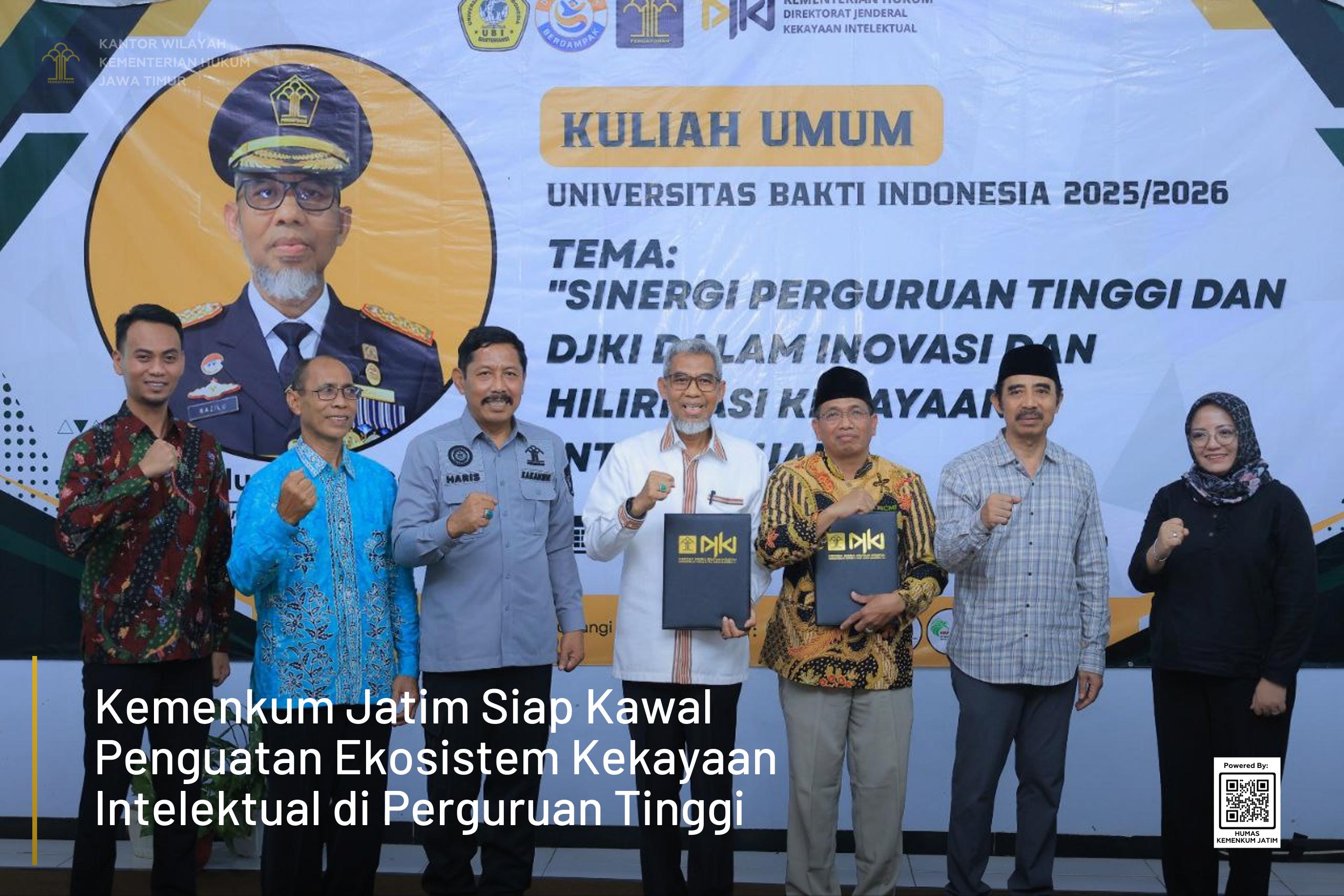 Kemenkum Jatim Siap Kawal Penguatan Ekosistem Kekayaan Intelektual di Perguruan Tinggi
