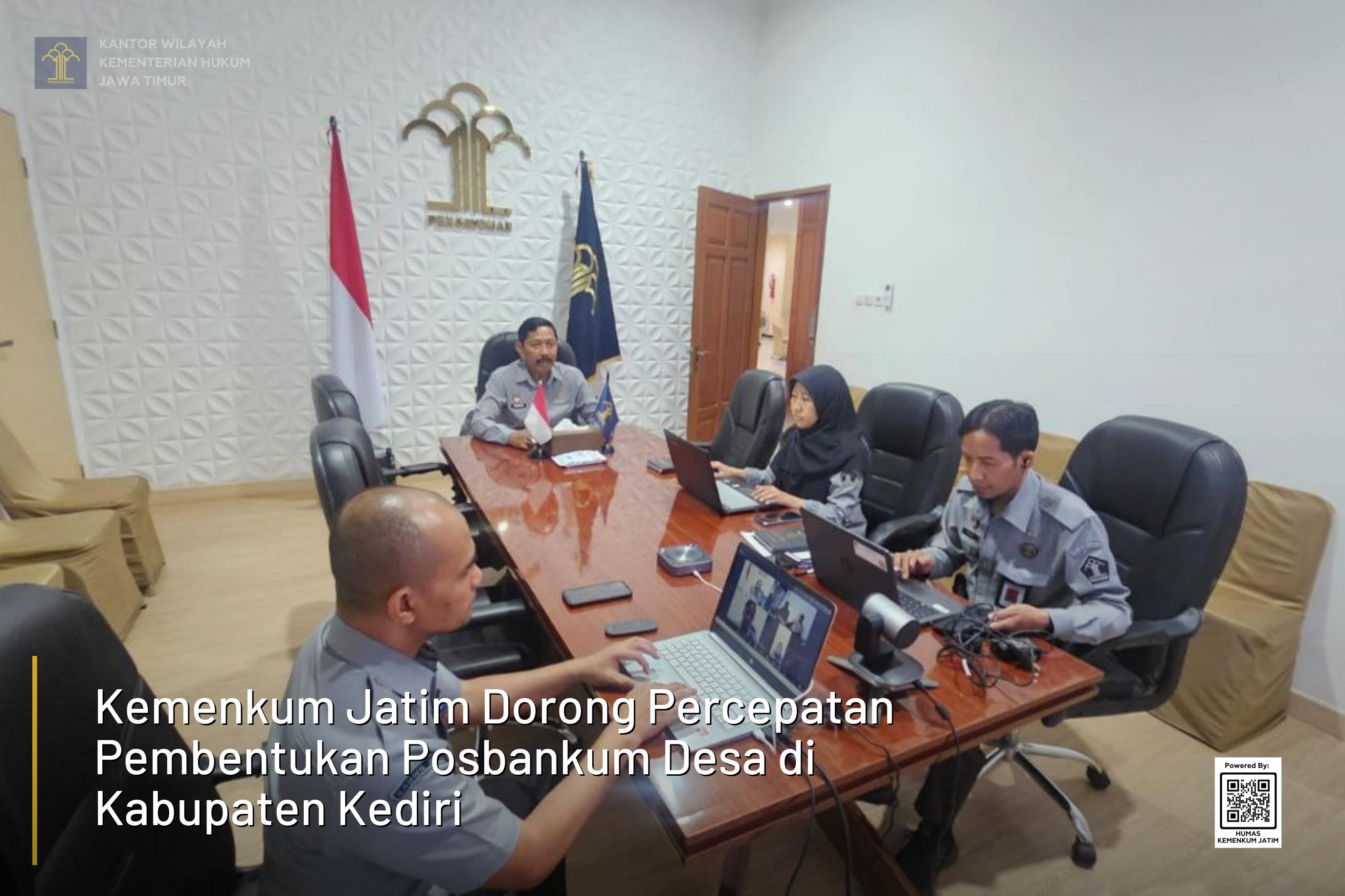 Kemenkum Jatim Dorong Percepatan Pembentukan Posbankum Desa di Kabupaten Kediri