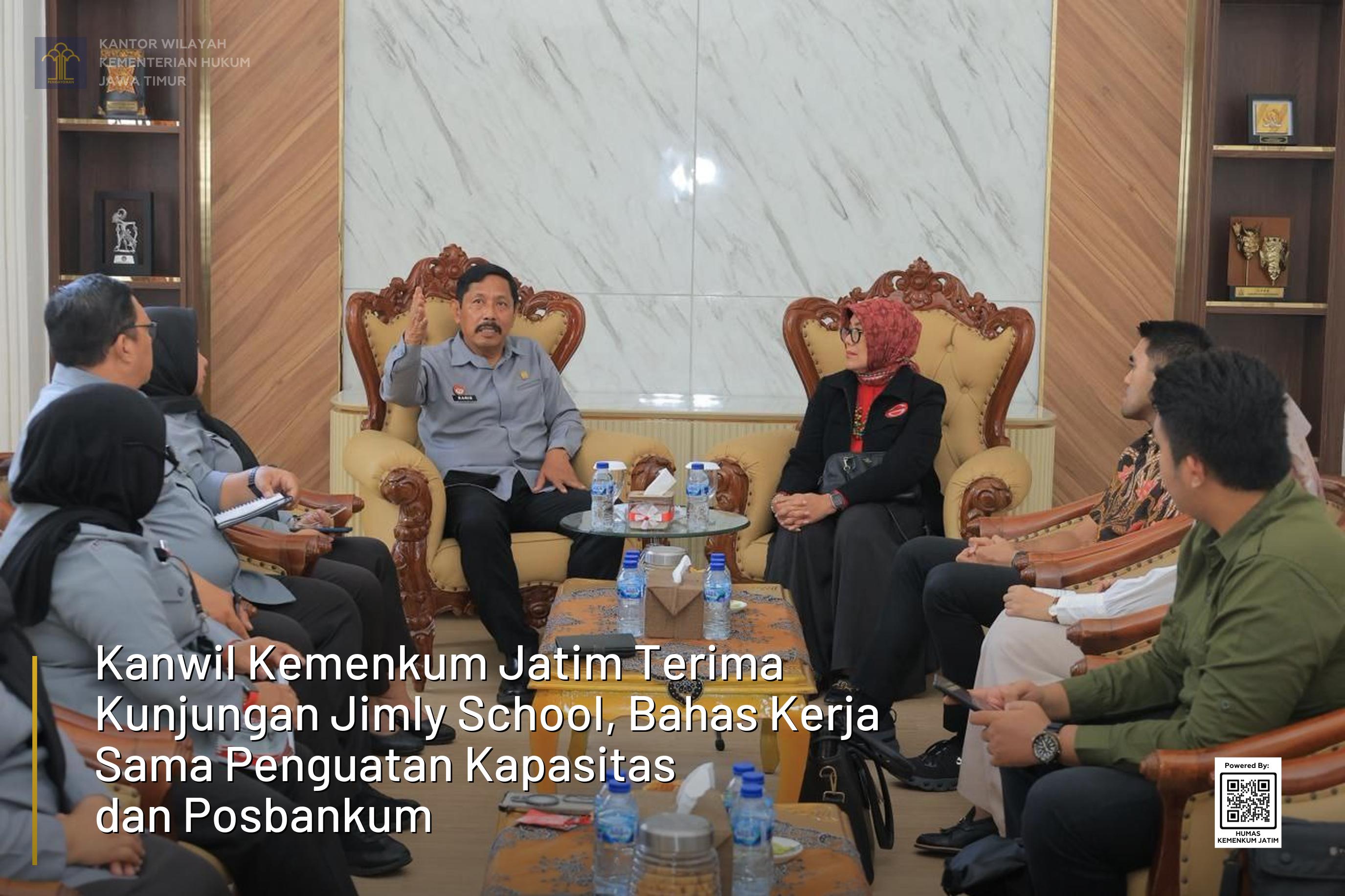 Kanwil Kemenkum Jatim Terima Kunjungan Jimly School, Bahas Kerja Sama Penguatan Kapasitas dan Posbankum