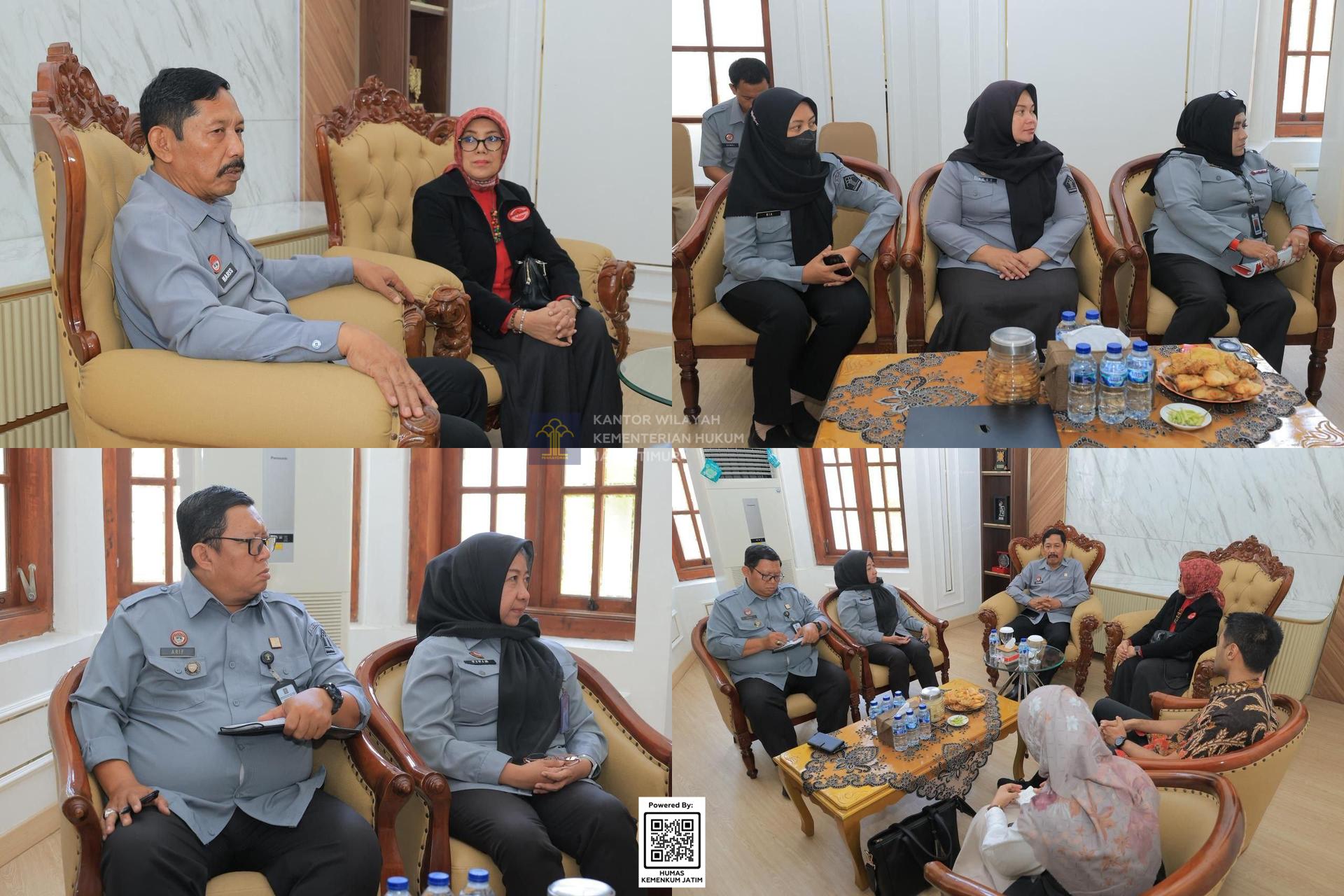 Kolase Kanwil Kemenkum Jatim Terima Kunjungan Jimly School, Bahas Kerja Sama Penguatan Kapasitas dan Posbankum