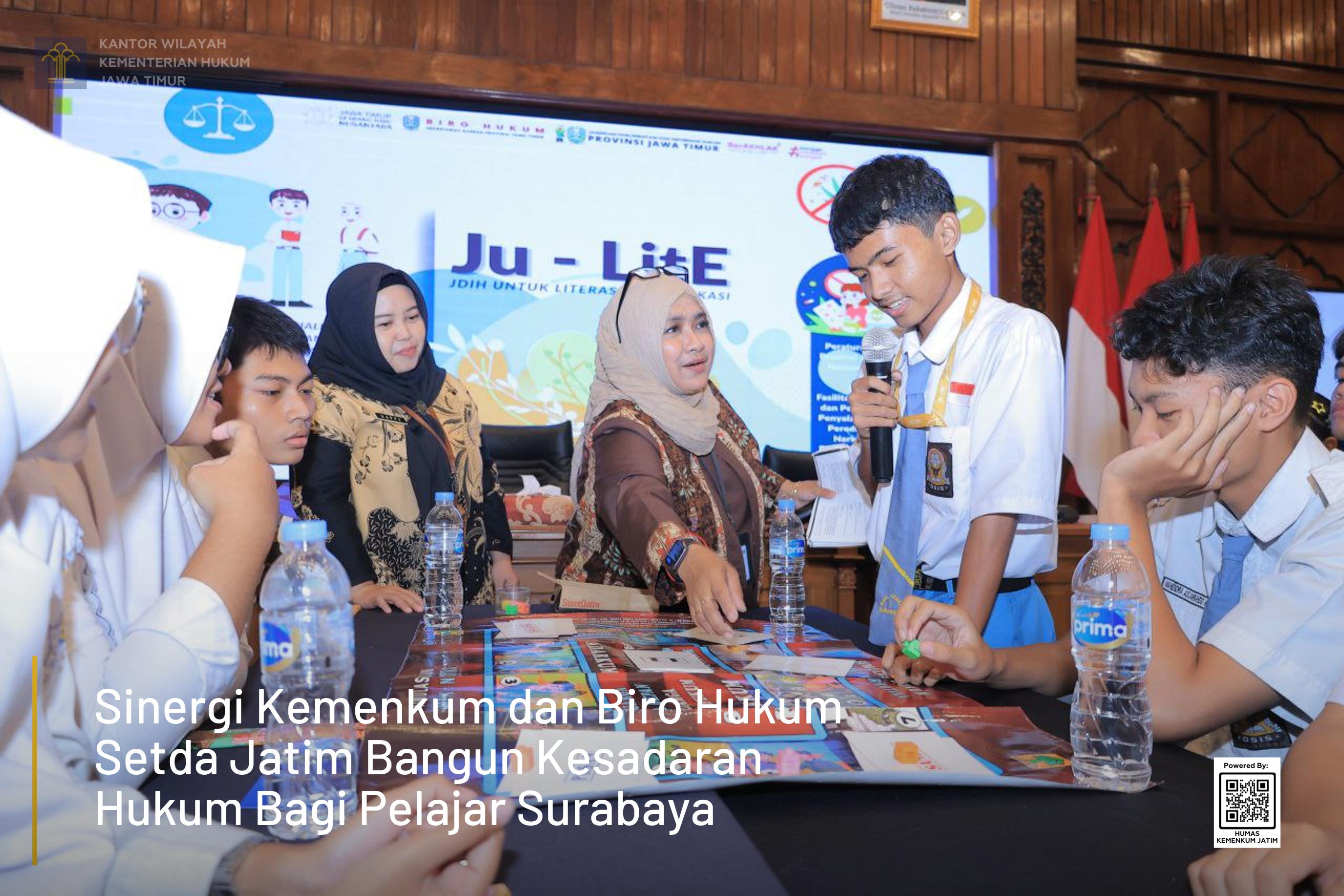 Sinergi Kemenkum dan Biro Hukum Setda Jatim Bangun Kesadaran Hukum Bagi Pelajar Surabaya