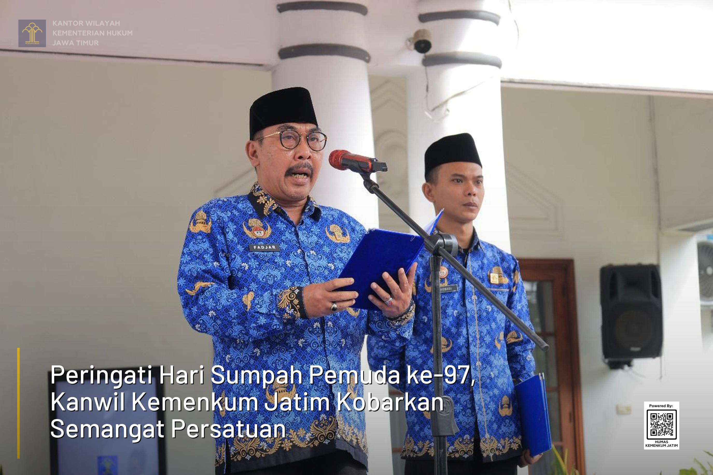 Peringati Hari Sumpah Pemuda ke-97, Kanwil Kemenkum Jatim Kobarkan Semangat Persatuan
