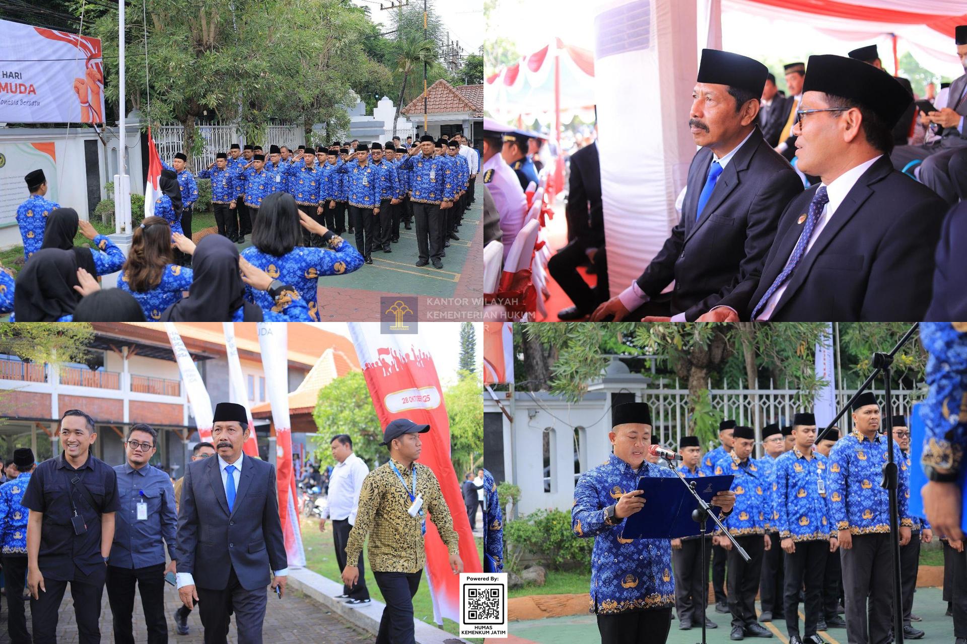 Kolase Peringati Hari Sumpah Pemuda ke-97, Kanwil Kemenkum Jatim Kobarkan Semangat Persatuan
