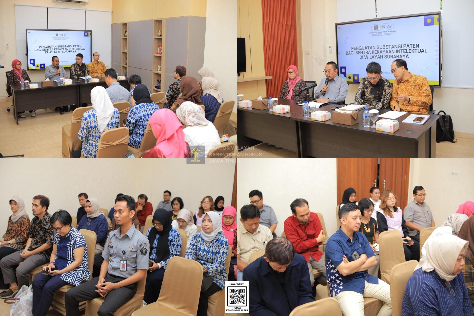 Kolase Kanwil Kemenkum Jatim Perkuat Kapasitas Internal dan Sentra KI Melalui Penguatan Substansi Paten Bersama JICA