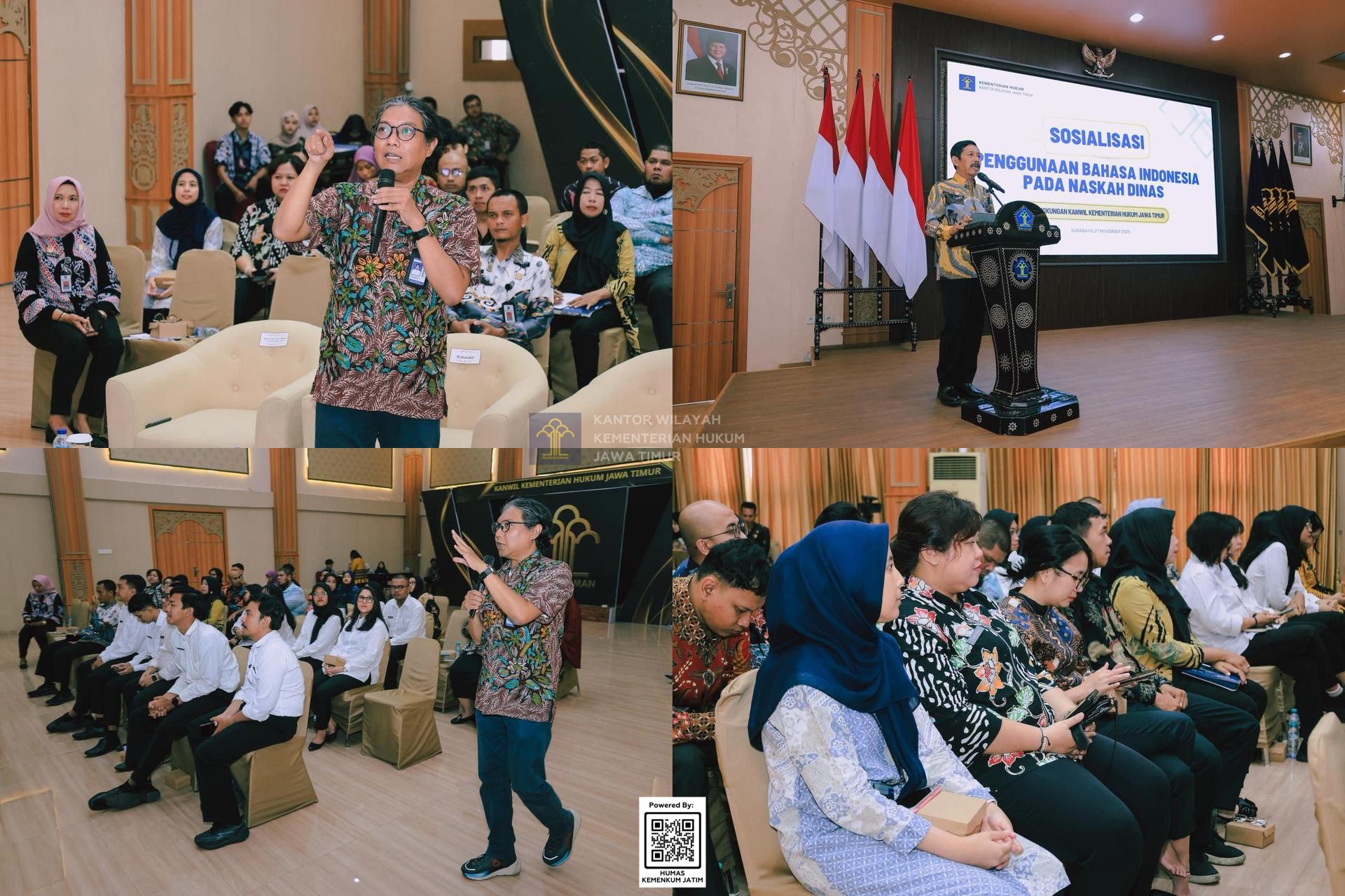 Kolase Kanwil Kemenkum Jatim Tingkatkan Kemampuan Pegawai dalam Penulisan Tata Naskah Dinas Sesuai PUEBI dan KBBI